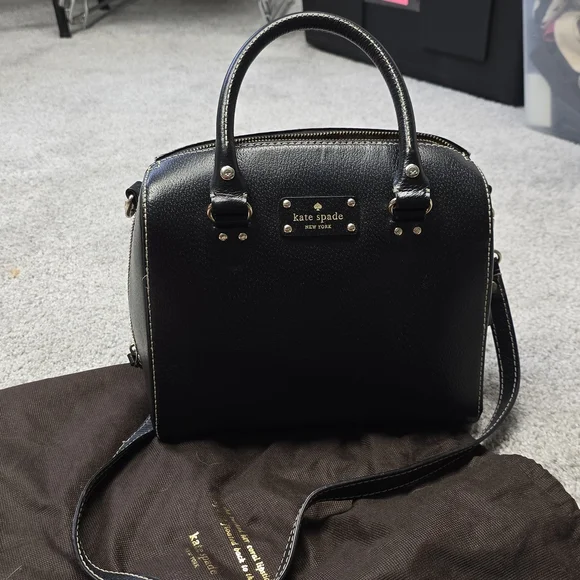 kate spade | Bags | Kate Spade Black Satchel With Silver  display picture 2